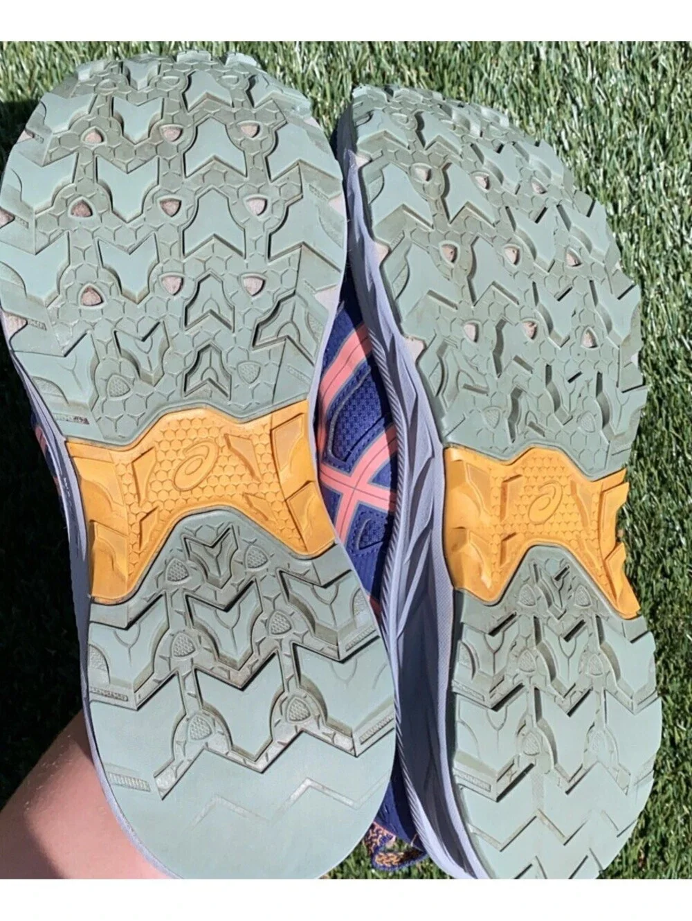 Asics GEL-Venture 9 Womens Sz 8 Wide Indigo Blue Papaya Trail Running Shoes